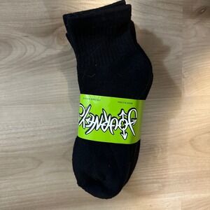 Journeys Black Ankle Socks 3 Pair Pack Fits Shoe Size 4 10 Cotton Blend